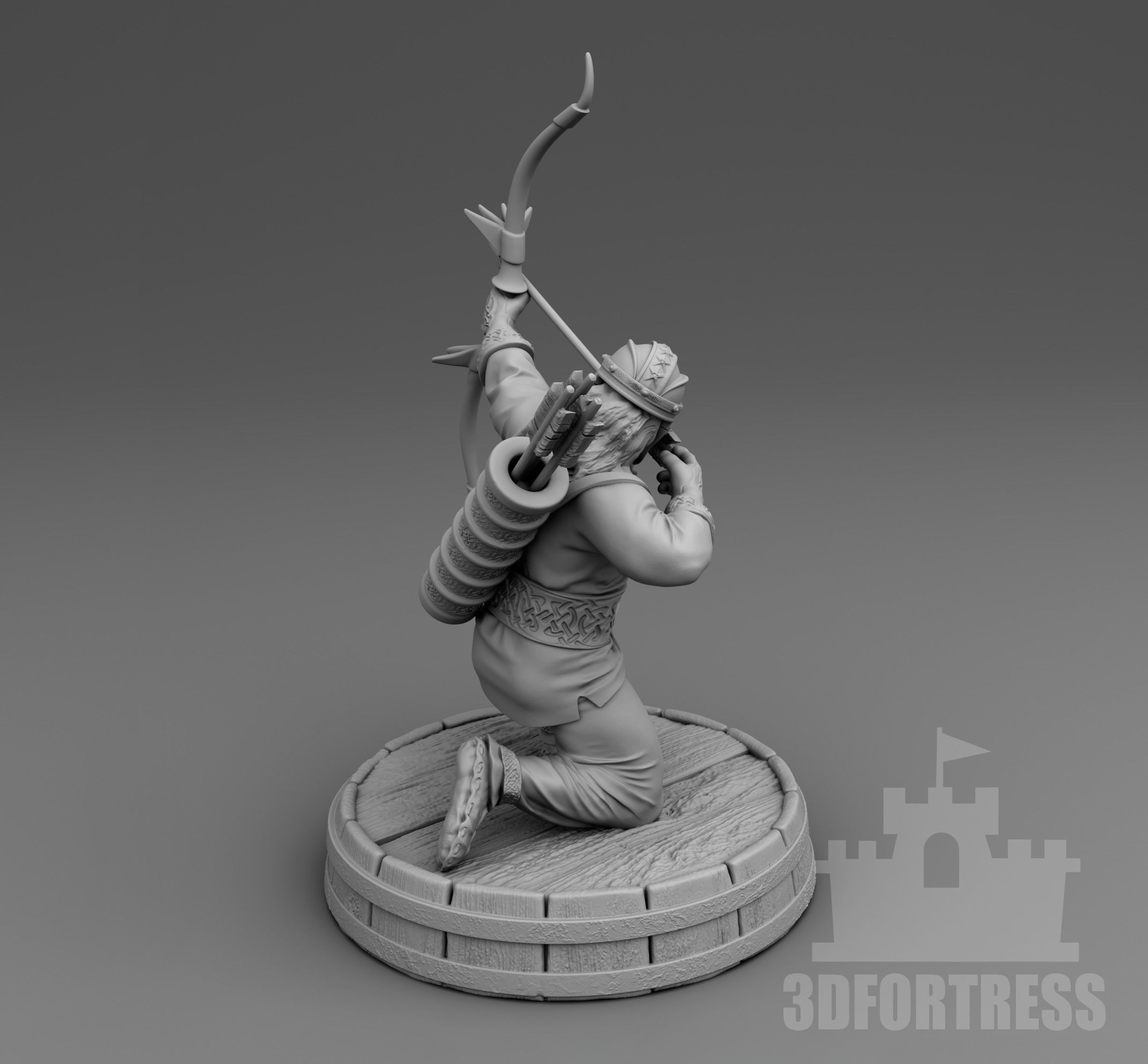 Viking archer - sit 3D print model_1