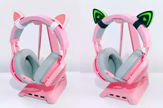 Cat Ears for Headset - Headphone Attachment 3D print model