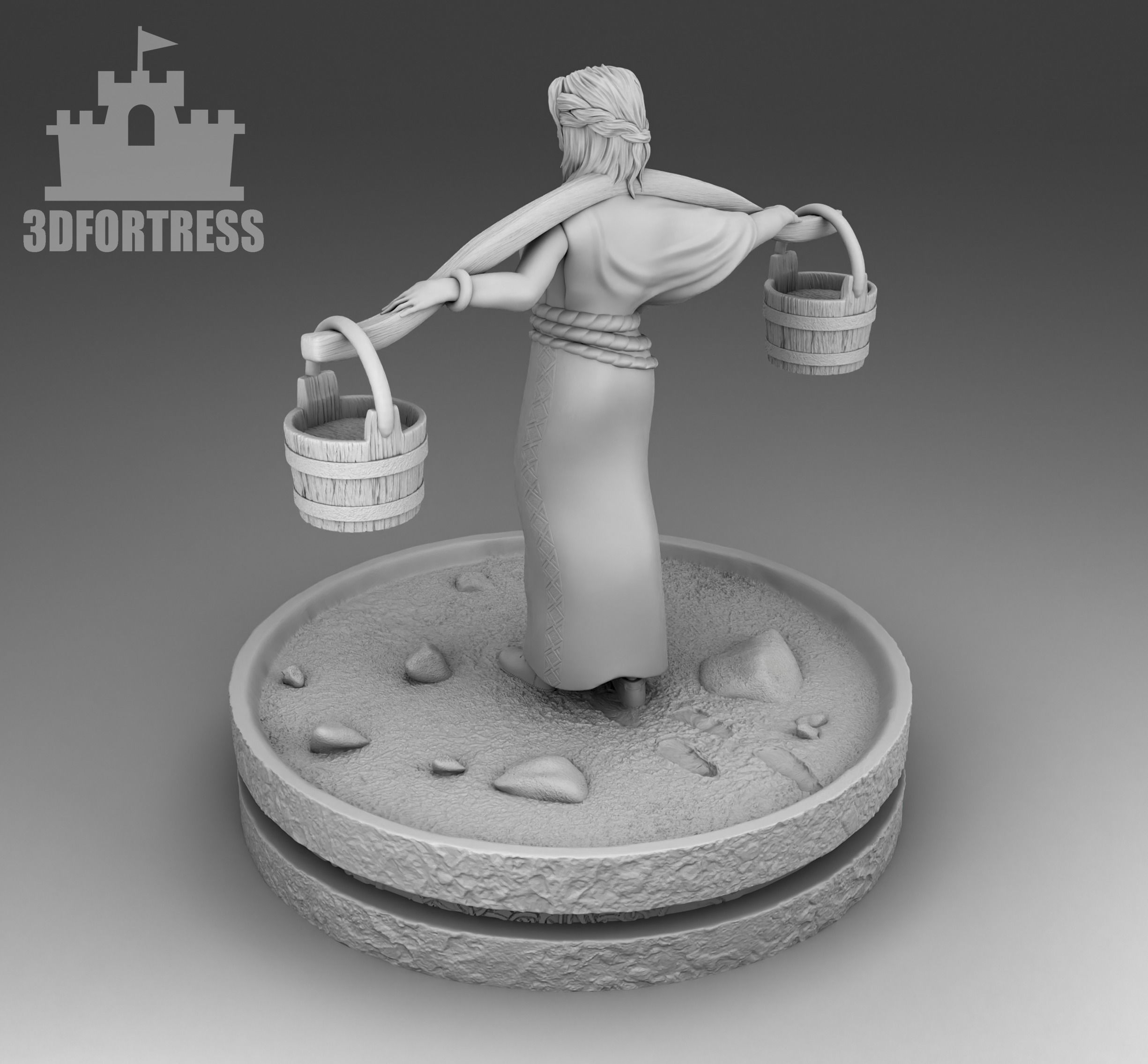 The girl with the rocker 3D print model_2