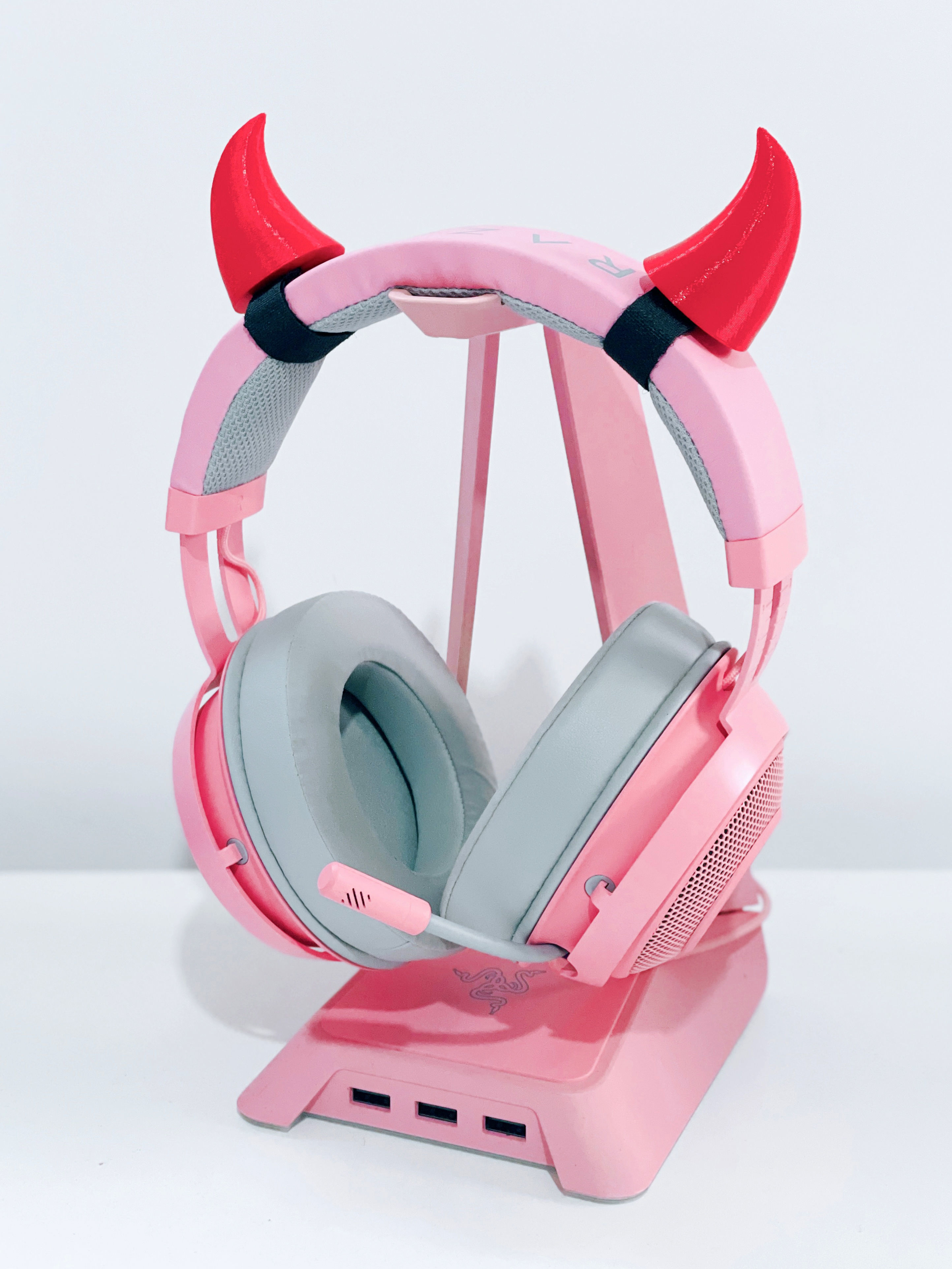 Devil Horns for Headset - Headphone Attachment 3D print model_1