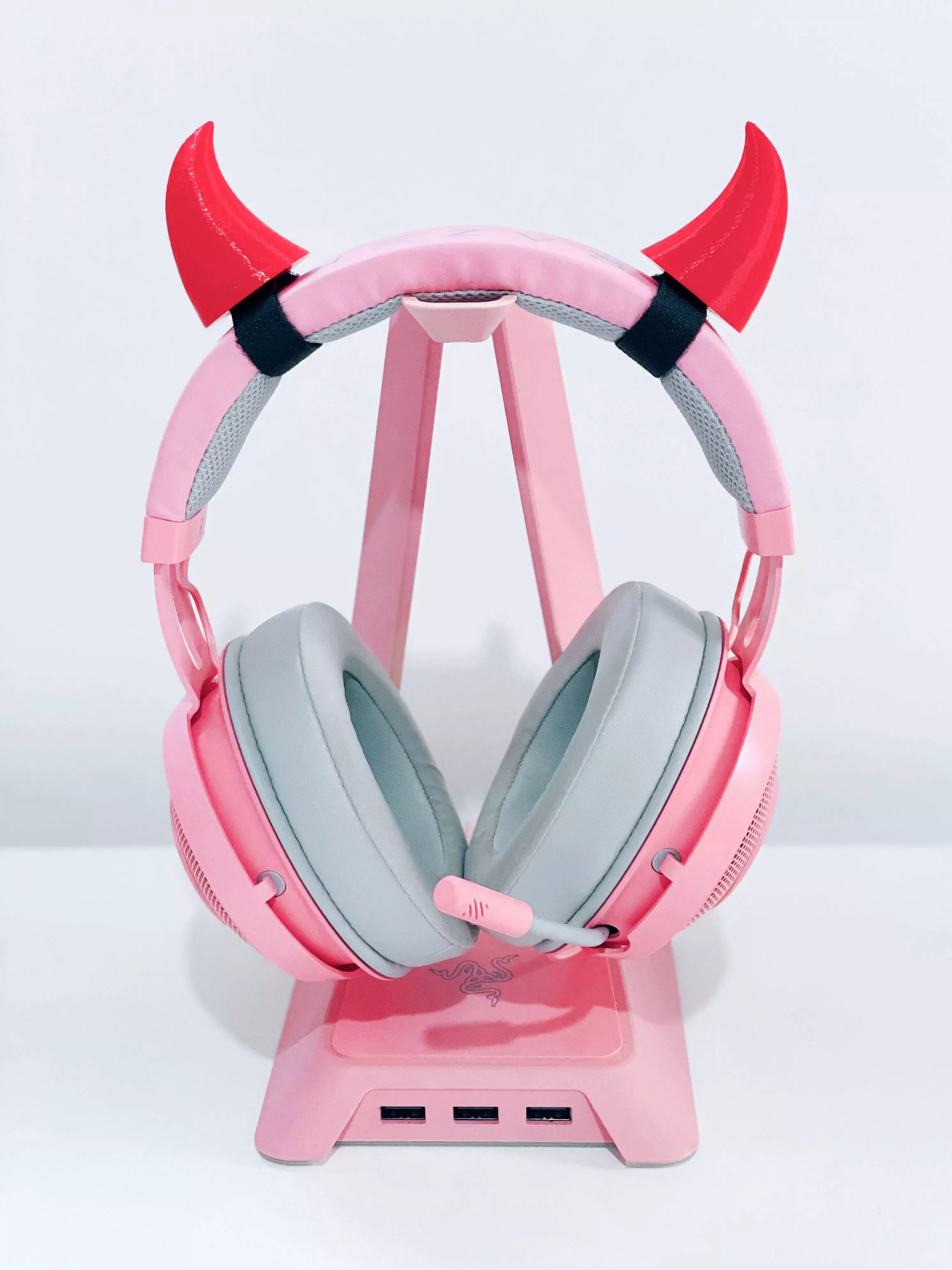 Devil Horns for Headset - Headphone Attachment 3D print model_0