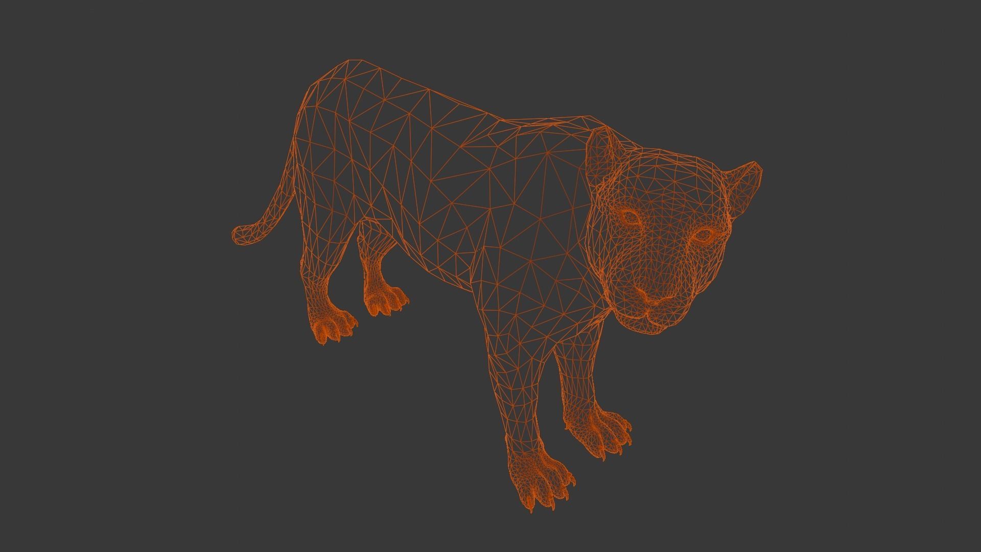 Animated and Rigged Panther 3D Model Low-poly 3D model_11