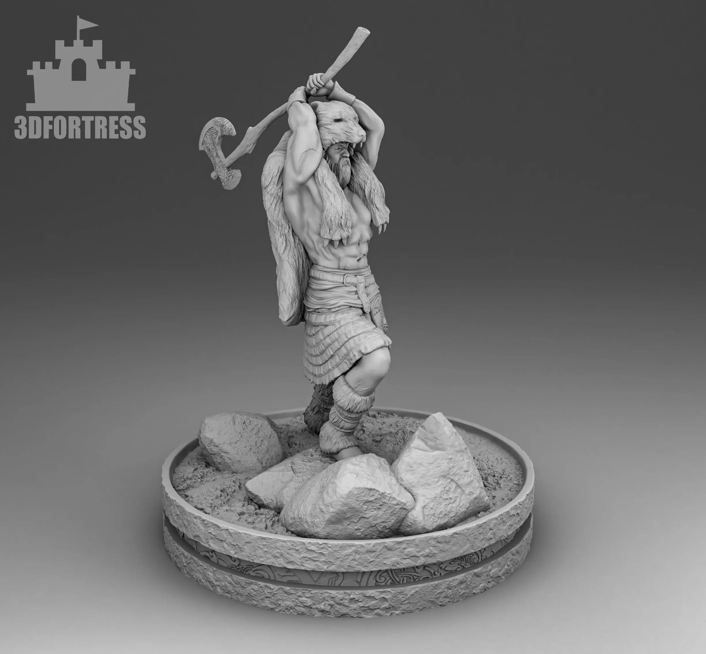 Attacking Viking 3D print model_0