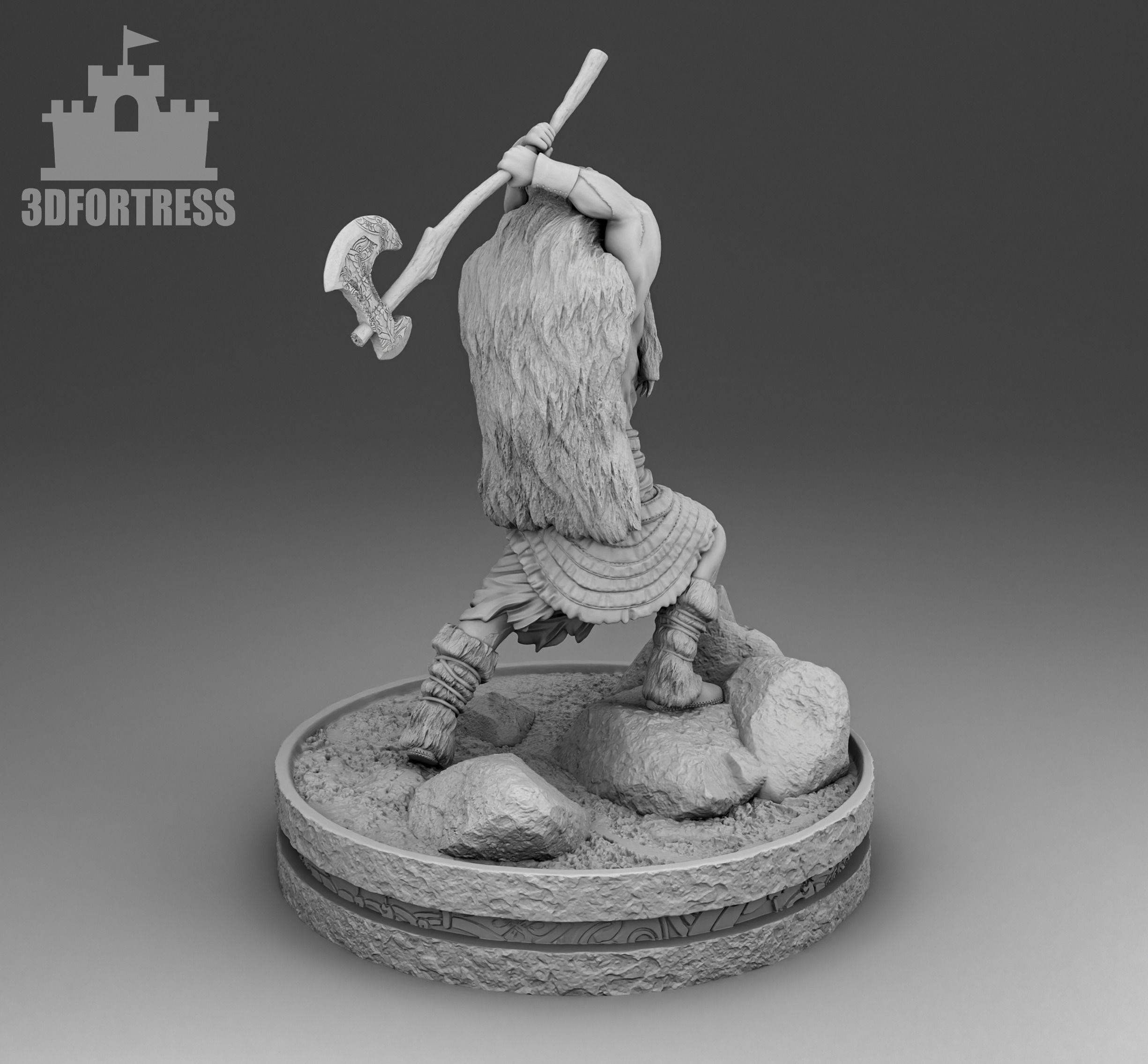 Attacking Viking 3D print model_2