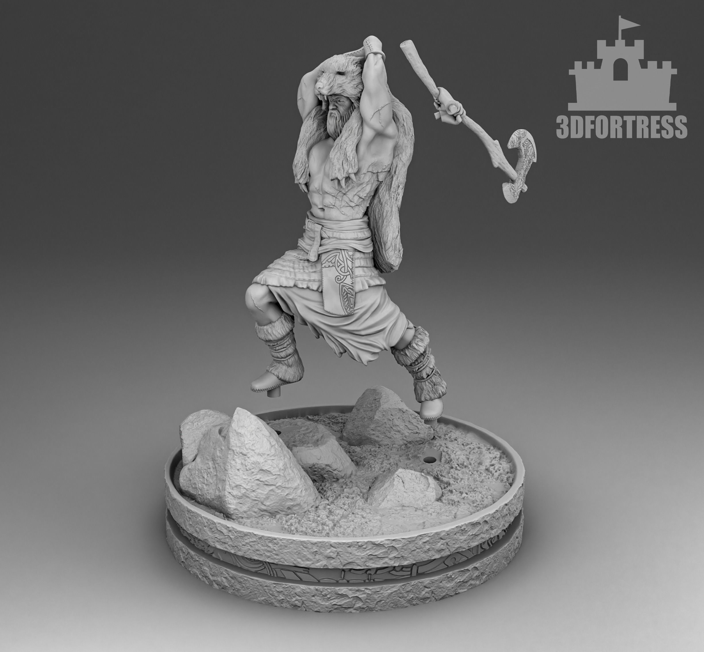 Attacking Viking 3D print model_3