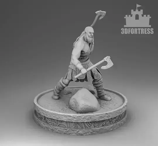 A Viking with two axes 3D print model