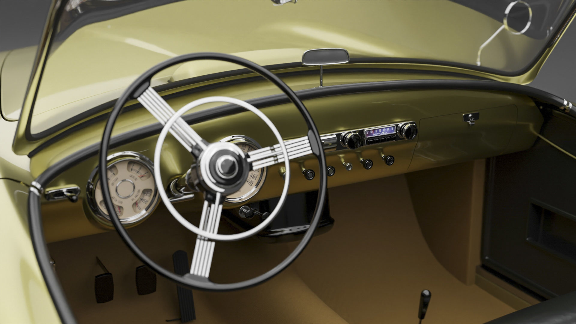 Nash-Healey Roadster 1952 3D model_5