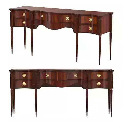 Burlwood Inlaid Sideboard