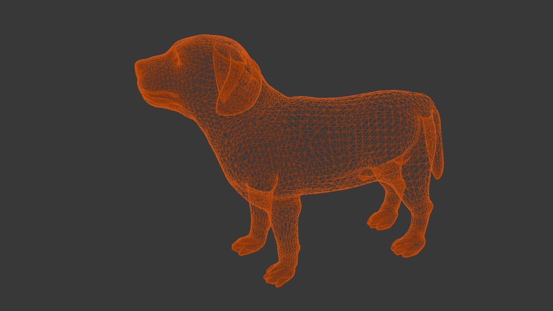 Puppy Animated Rigged Low-poly 3D model_11