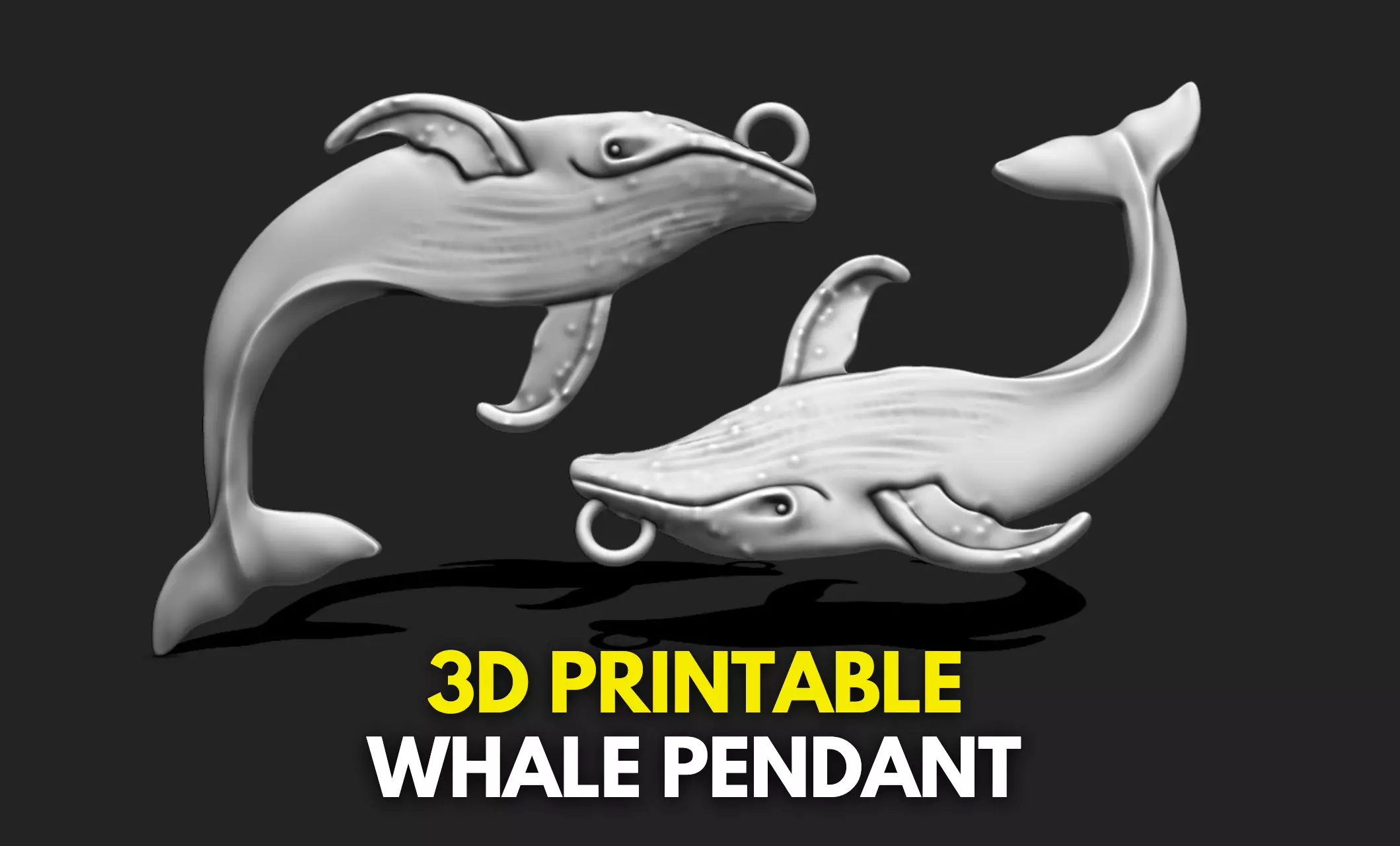 Whale Pendant - 3D STL File for 3D Printing 3D print model