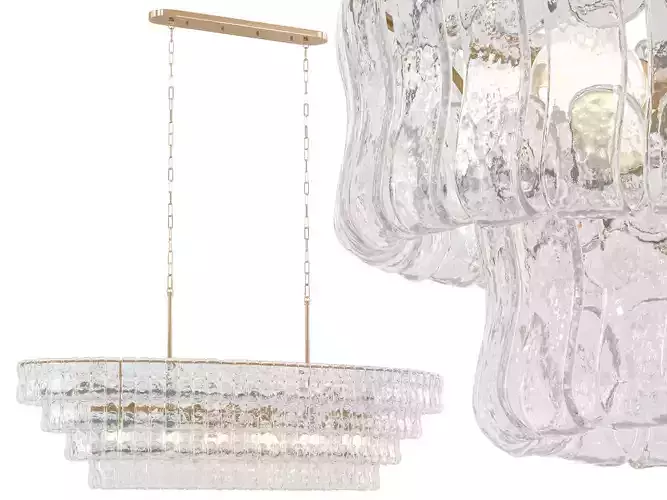 Ghiaccio Oval Chandelier Large 3D model