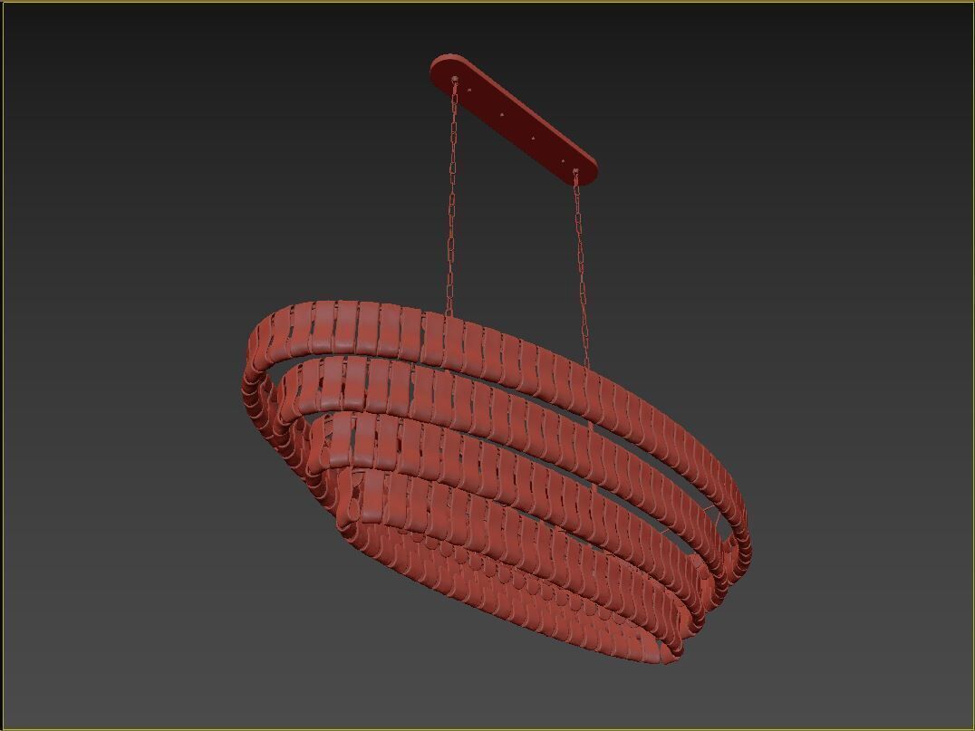 Ghiaccio Oval Chandelier Large 3D model_8