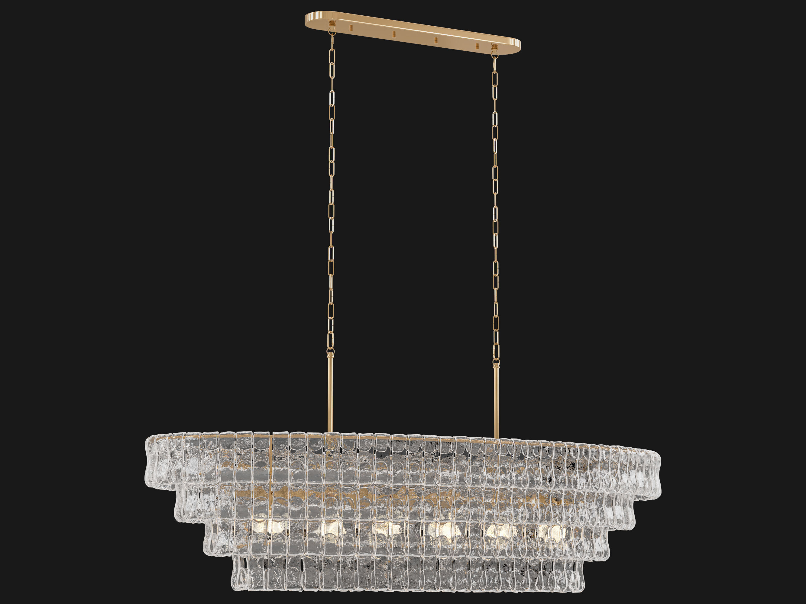 Ghiaccio Oval Chandelier Large 3D model_4