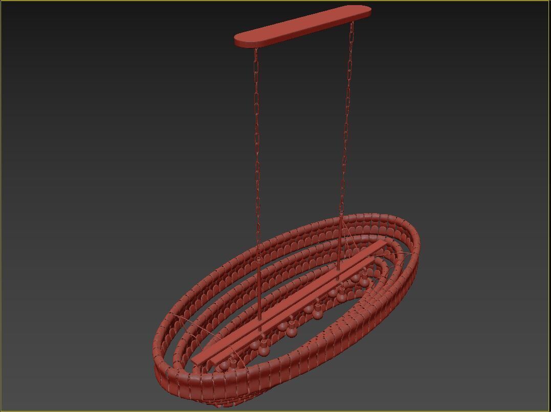 Ghiaccio Oval Chandelier Large 3D model_9