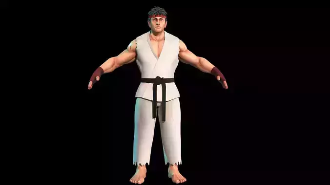 Street fighter - Ryu 3D model Low-poly 3D model