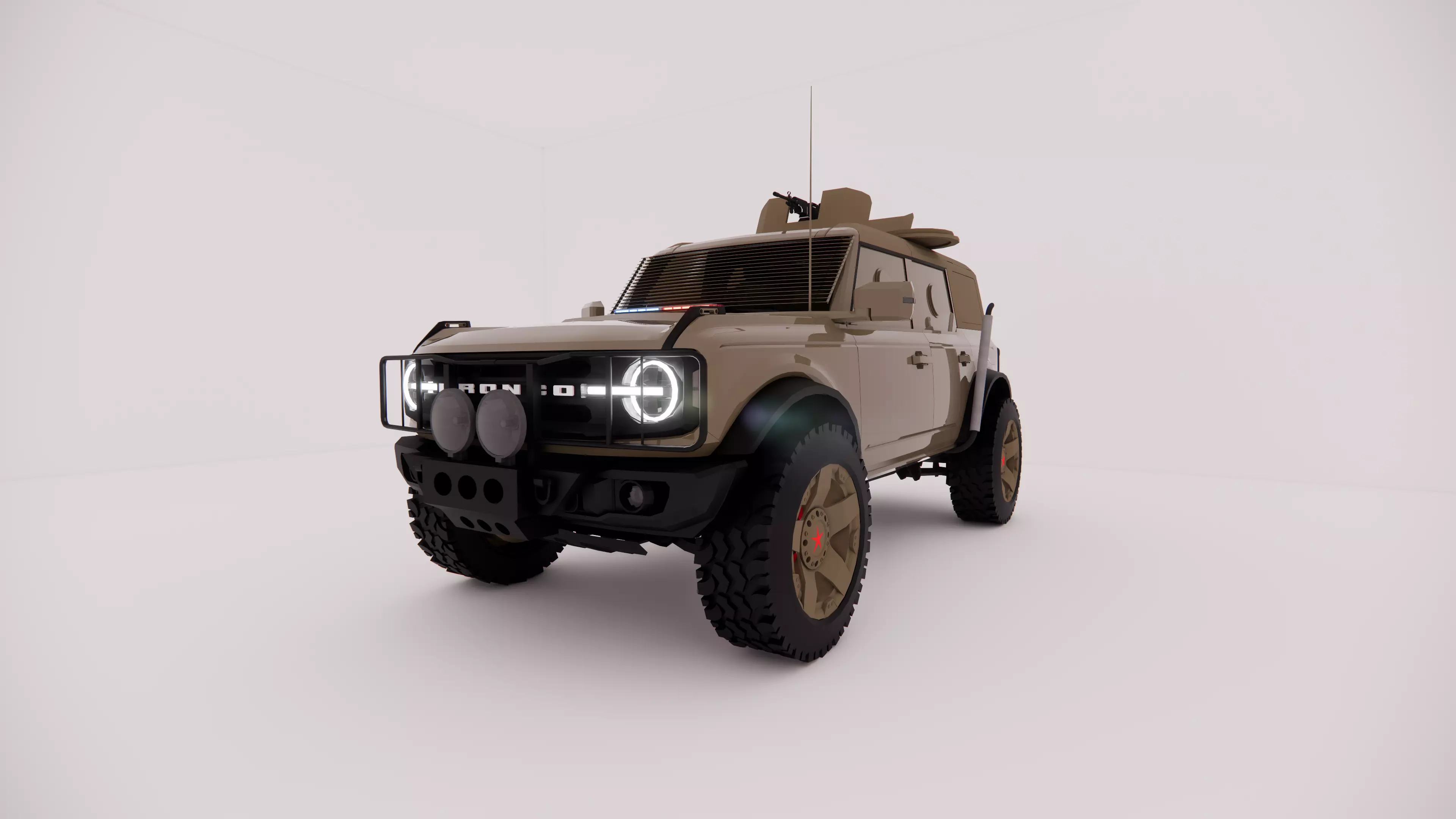 Ford bronco military escort vehicle Low-poly 3D model
