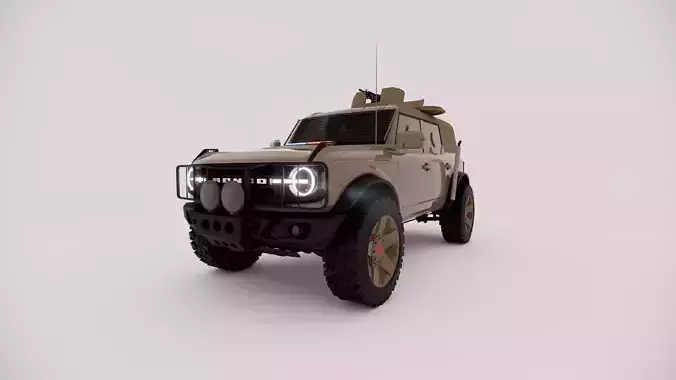 Ford bronco military escort vehicle  Low-poly 3D model