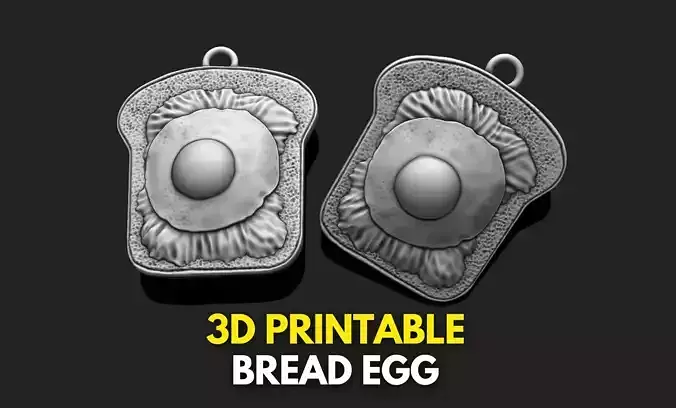 Bread Egg Pendant - 3D STL File for 3D Printing