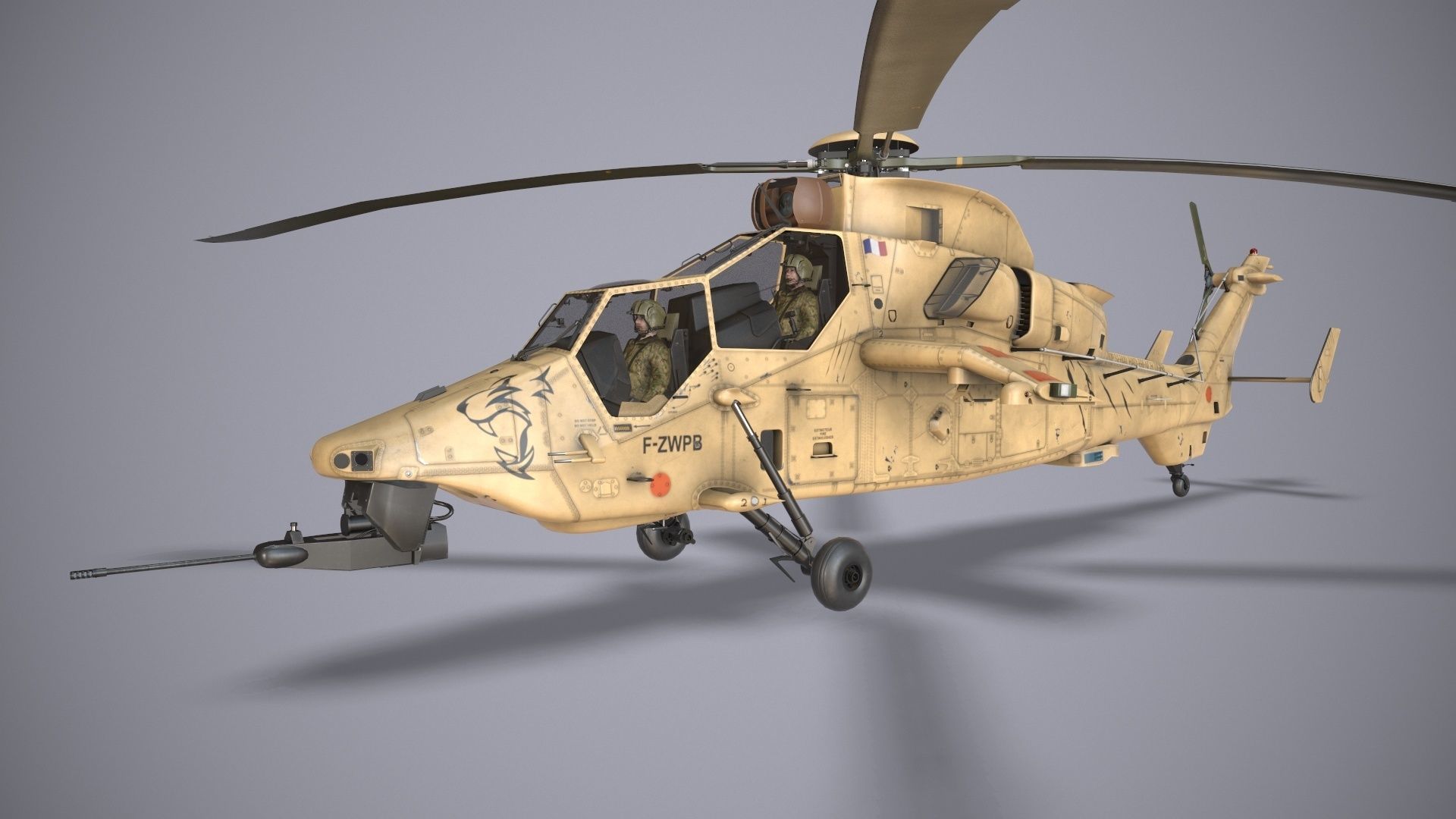 EC-665 Tiger HAD Block 2 France Basic Low-poly 3D model_2