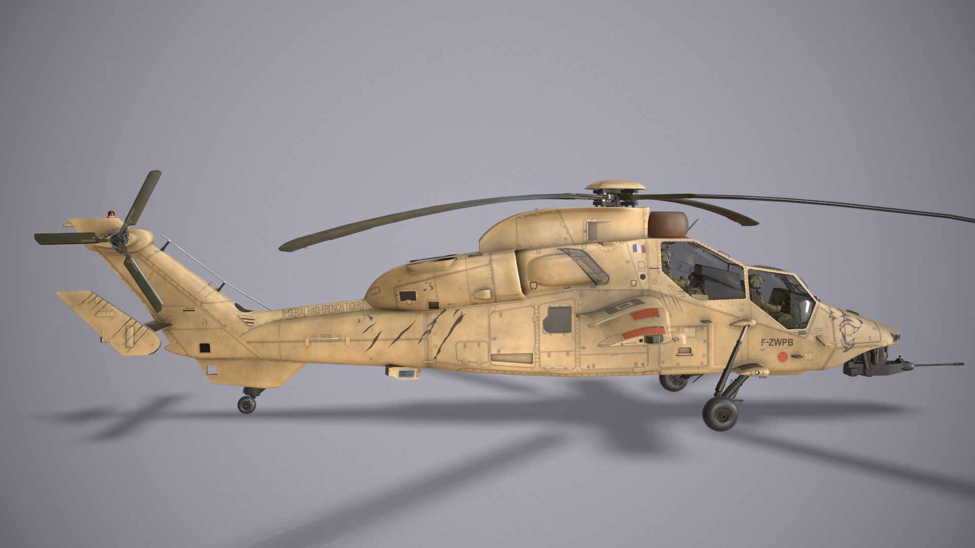 EC-665 Tiger HAD Block 2 France Basic Low-poly 3D model_6