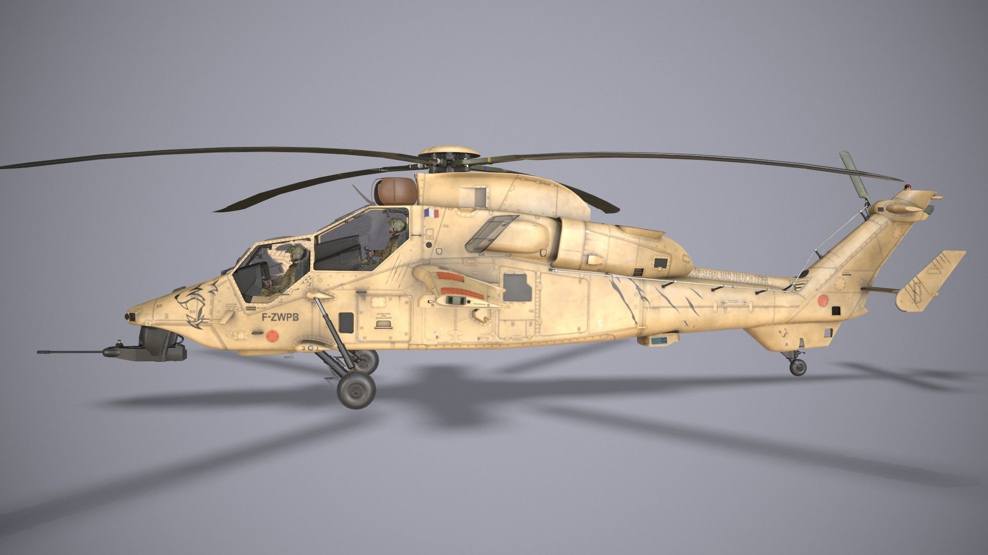 EC-665 Tiger HAD Block 2 France Basic Low-poly 3D model_3