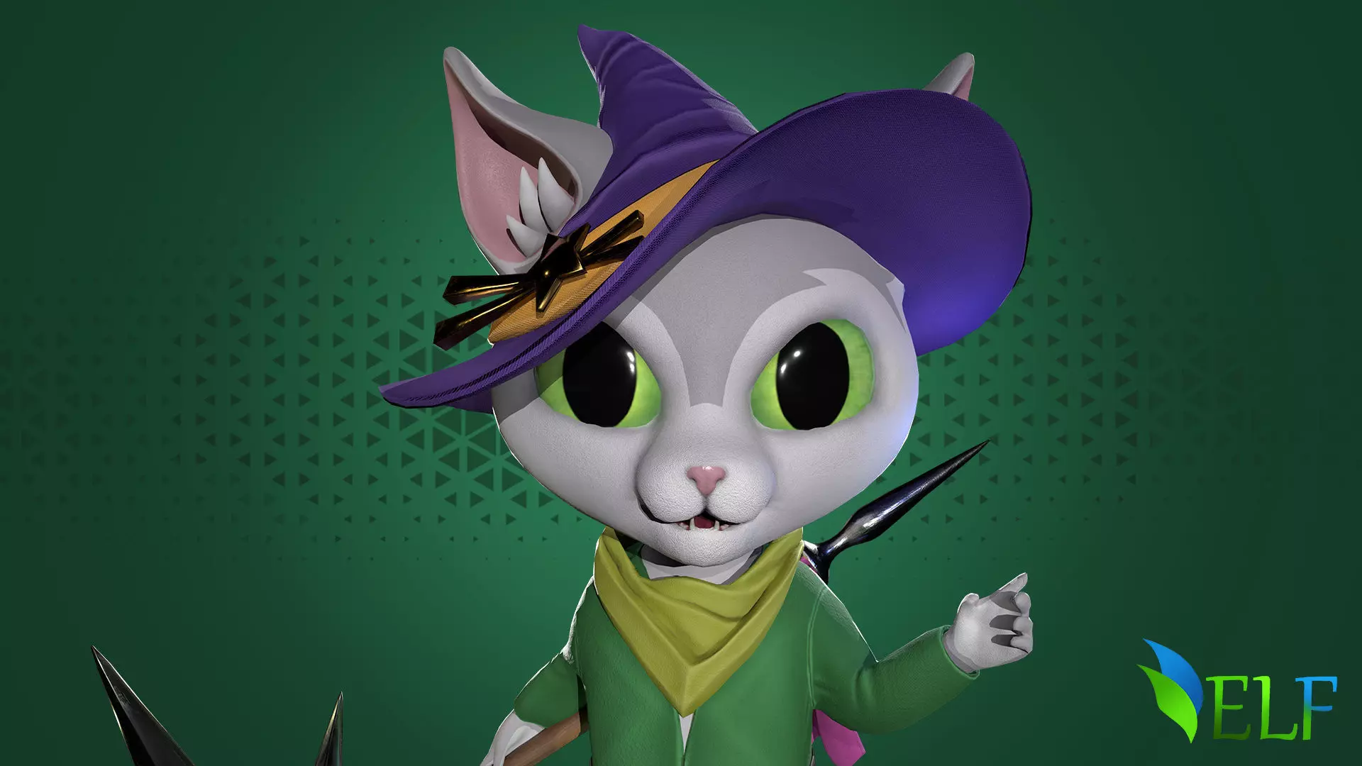 3D Character Cat Wizard 001 Low-poly 3D model_0