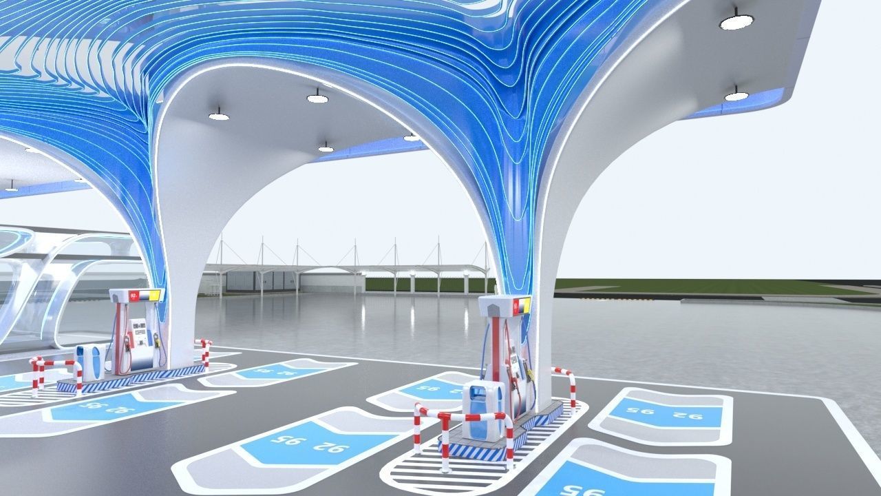 Gas Station 2 3D model_7