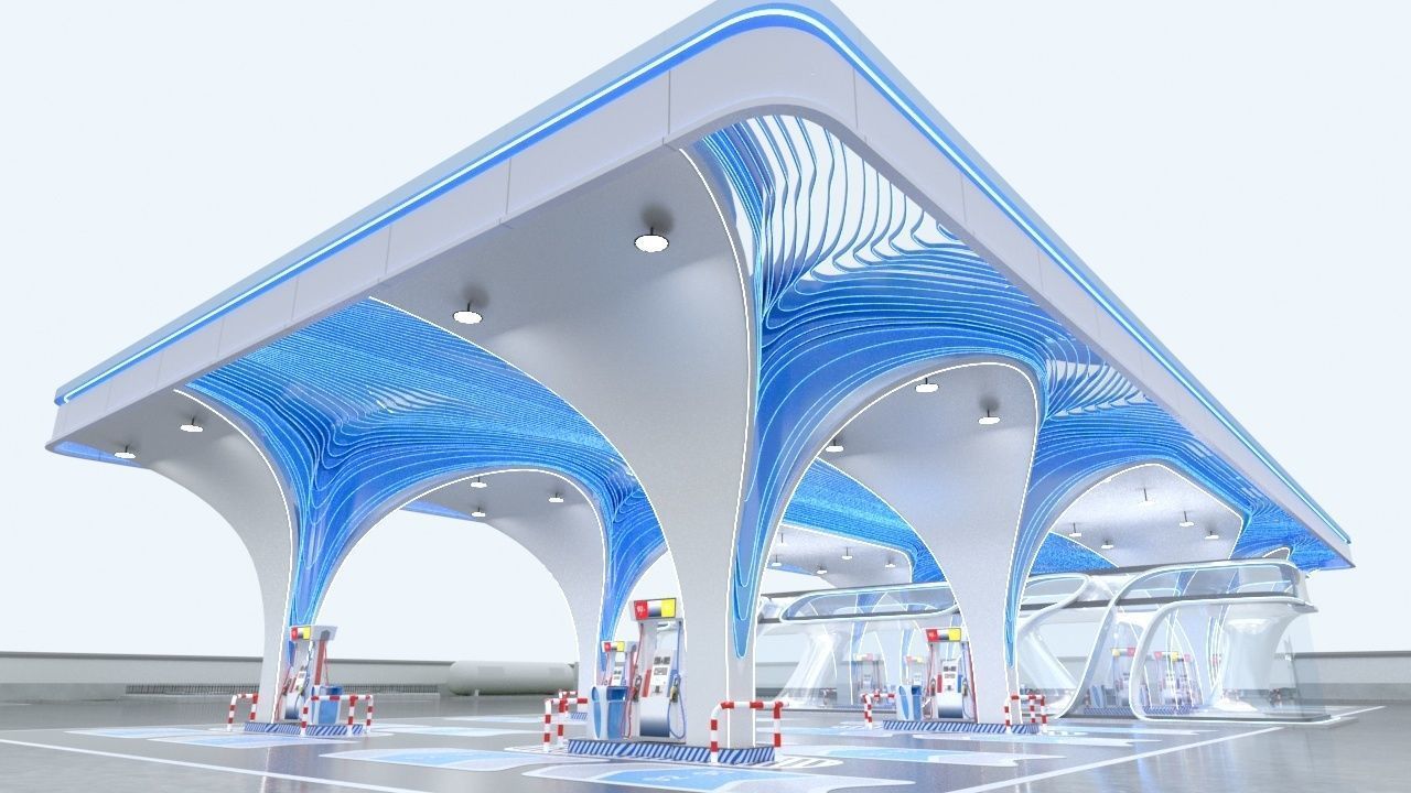 Gas Station 2 3D model_1