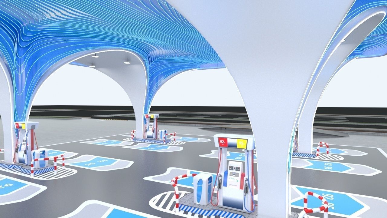 Gas Station 2 3D model_9