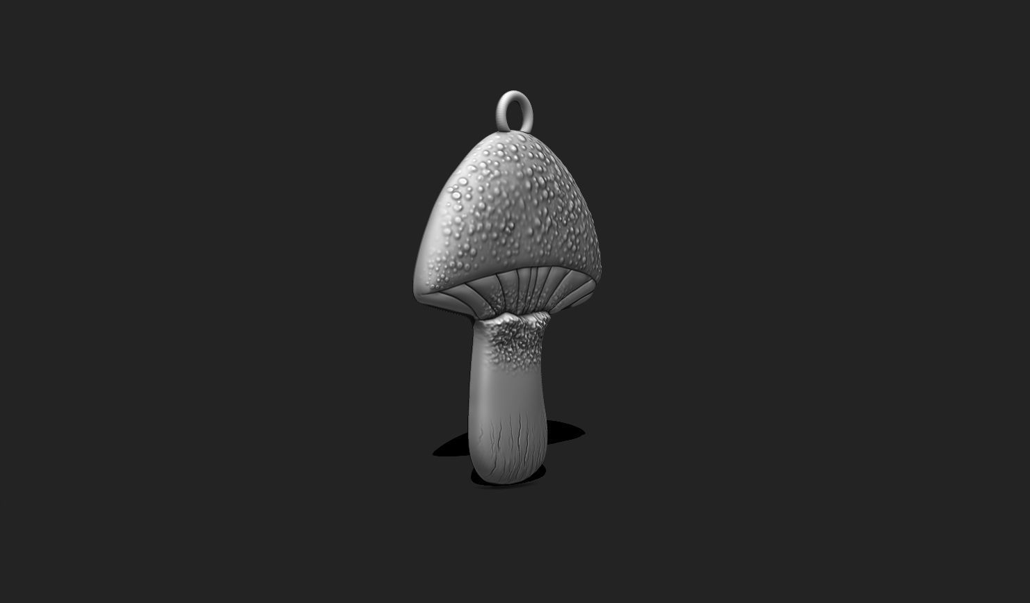 Mushroom Pendant Keychain - 3D STL File for 3D Printing 3D print model_5