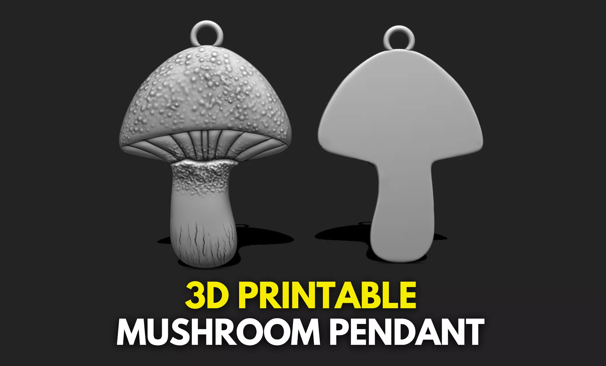 Mushroom Pendant Keychain - 3D STL File for 3D Printing 3D print model_0