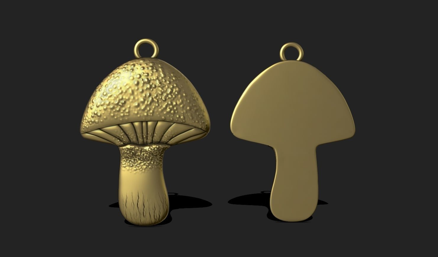 Mushroom Pendant Keychain - 3D STL File for 3D Printing 3D print model_2