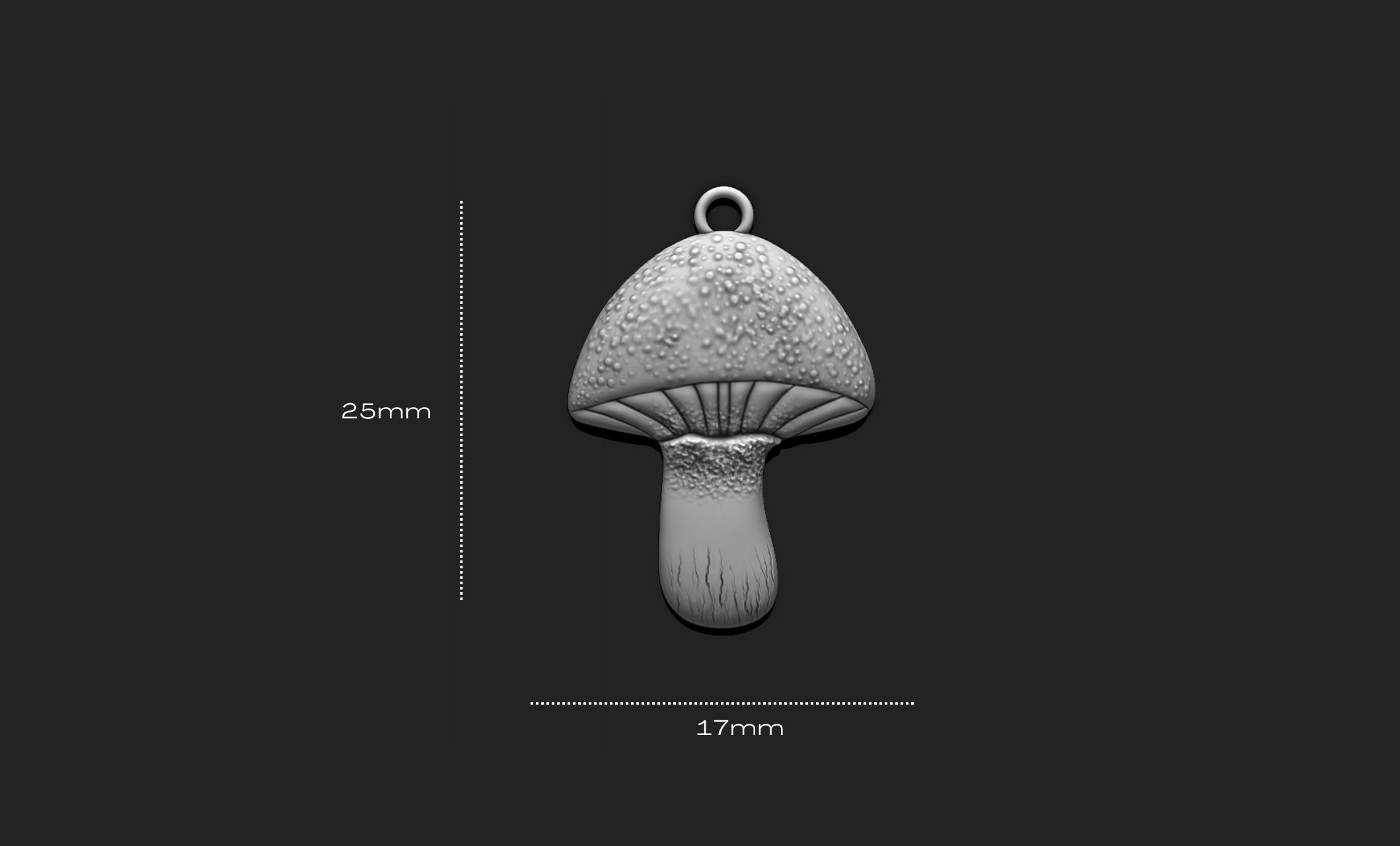 Mushroom Pendant Keychain - 3D STL File for 3D Printing 3D print model_1