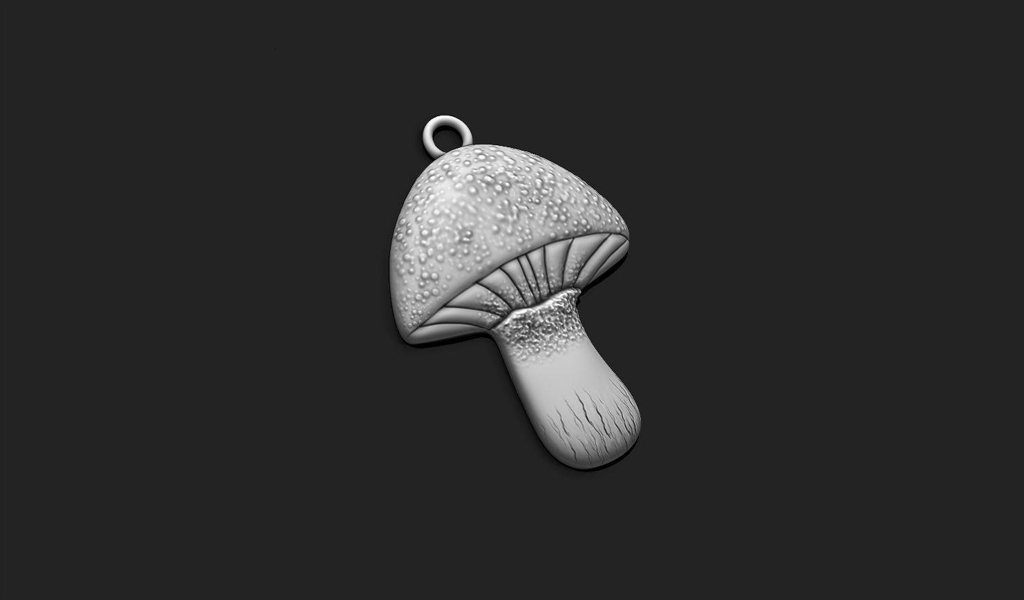 Mushroom Pendant Keychain - 3D STL File for 3D Printing 3D print model_4