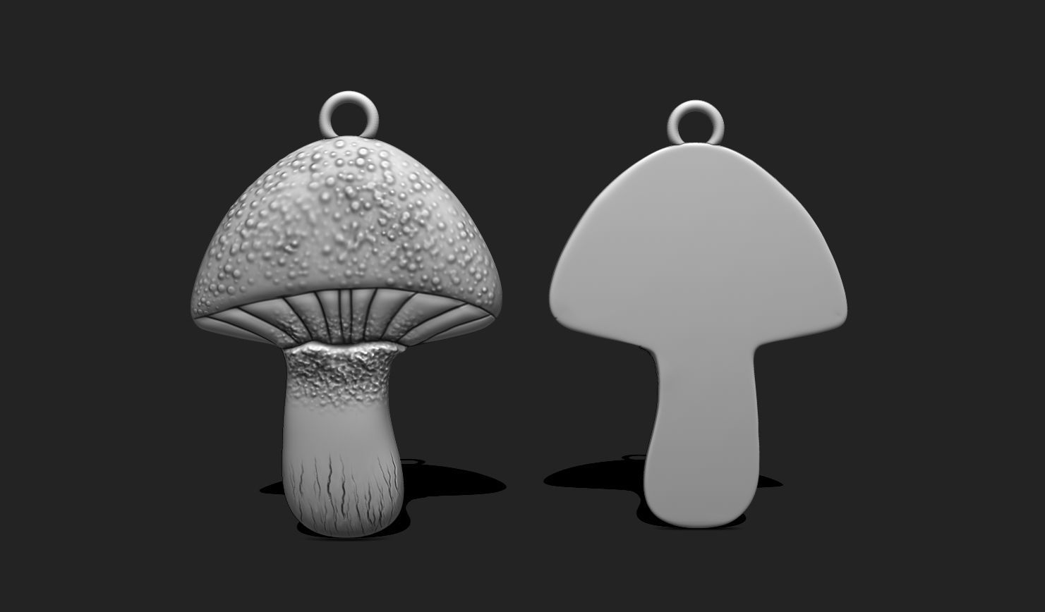 Mushroom Pendant Keychain - 3D STL File for 3D Printing 3D print model_8