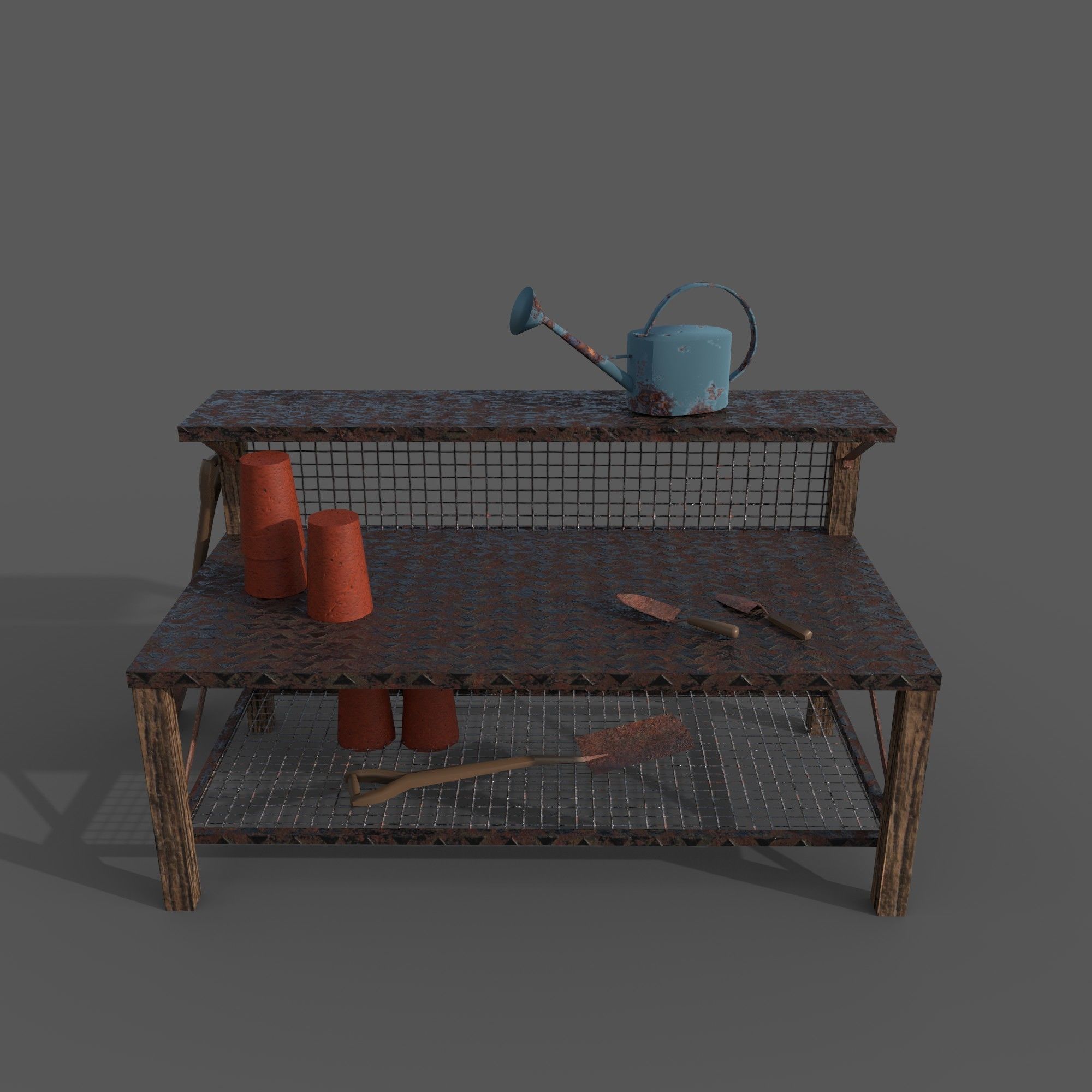 Garden Table Low-poly 3D model_3