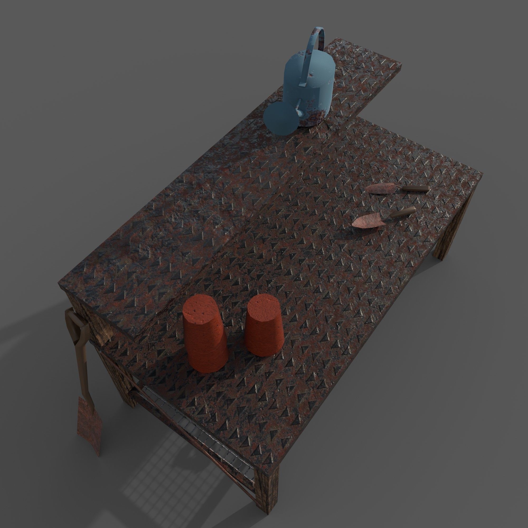Garden Table Low-poly 3D model_4