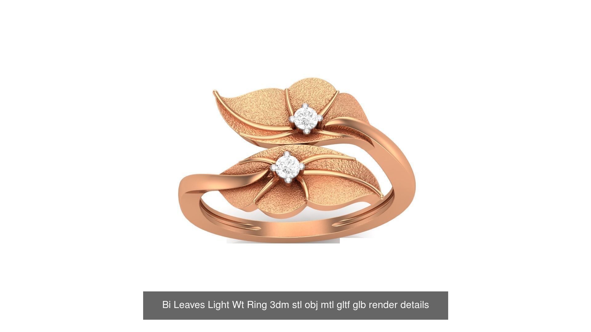 10 Flower Leaves Light Wt Ring 3dm stl obj mtl gltf glb render 3D Model Collection_10