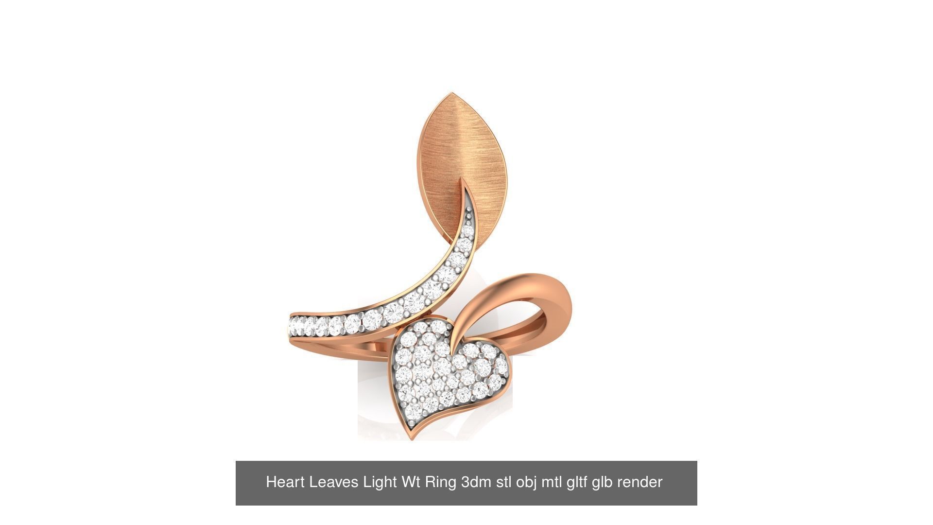 10 Flower Leaves Light Wt Ring 3dm stl obj mtl gltf glb render 3D Model Collection_5