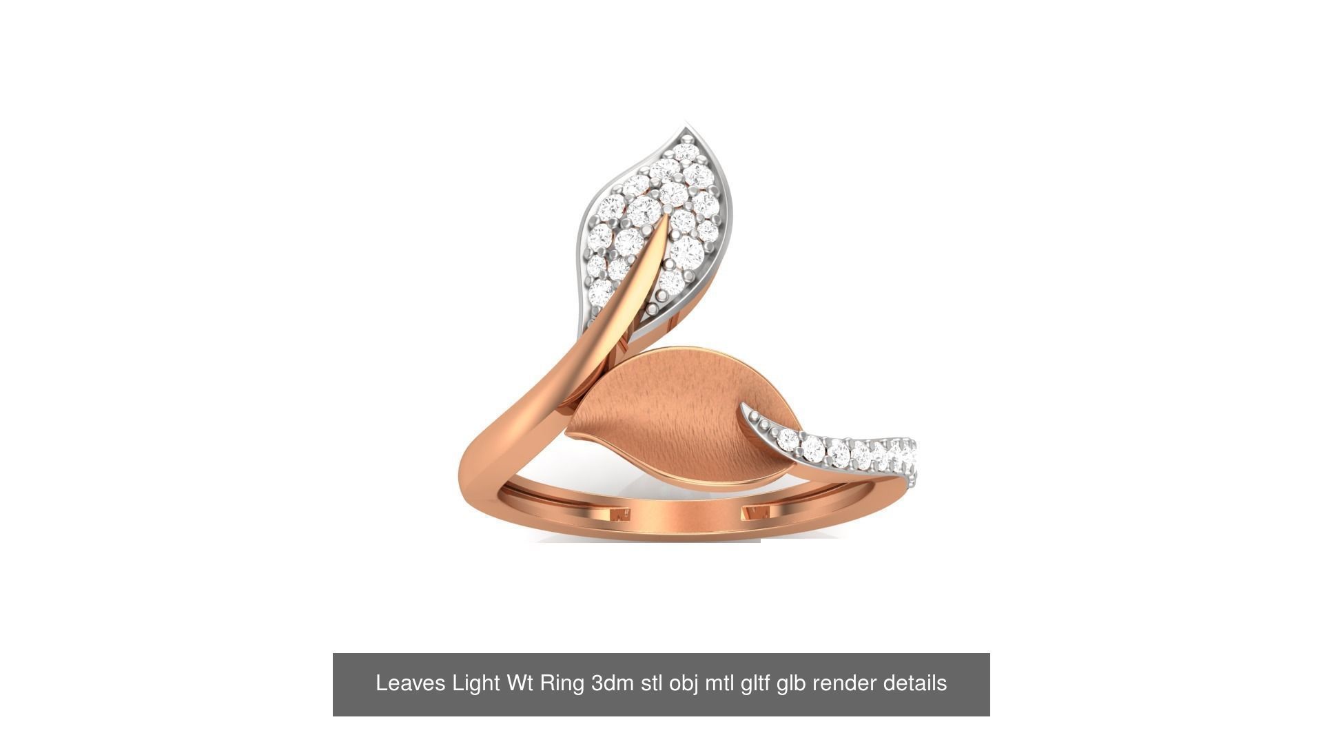 10 Flower Leaves Light Wt Ring 3dm stl obj mtl gltf glb render 3D Model Collection_6