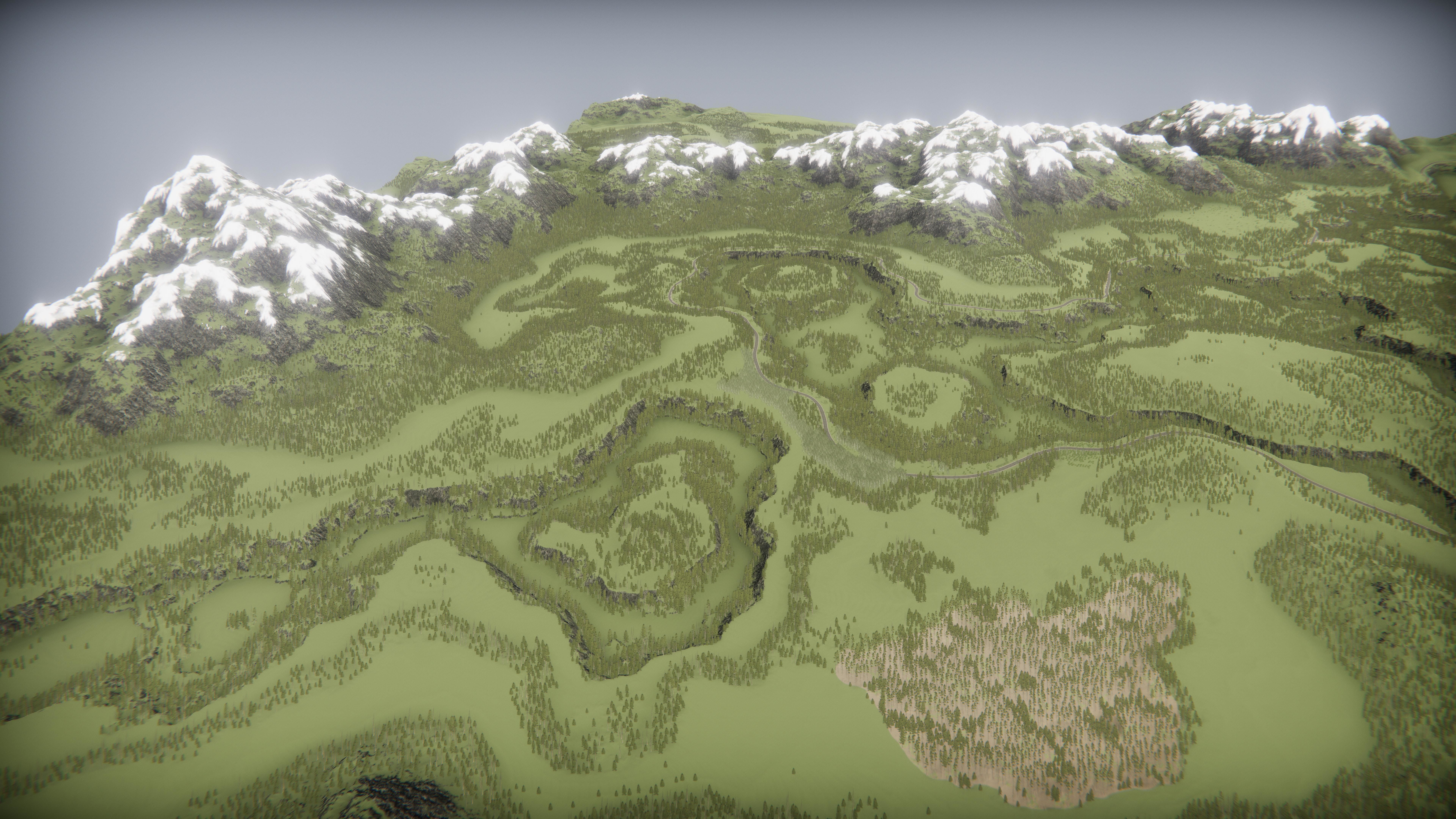 Mountains Coniferous Forests - Environment Low-poly 3D model_27