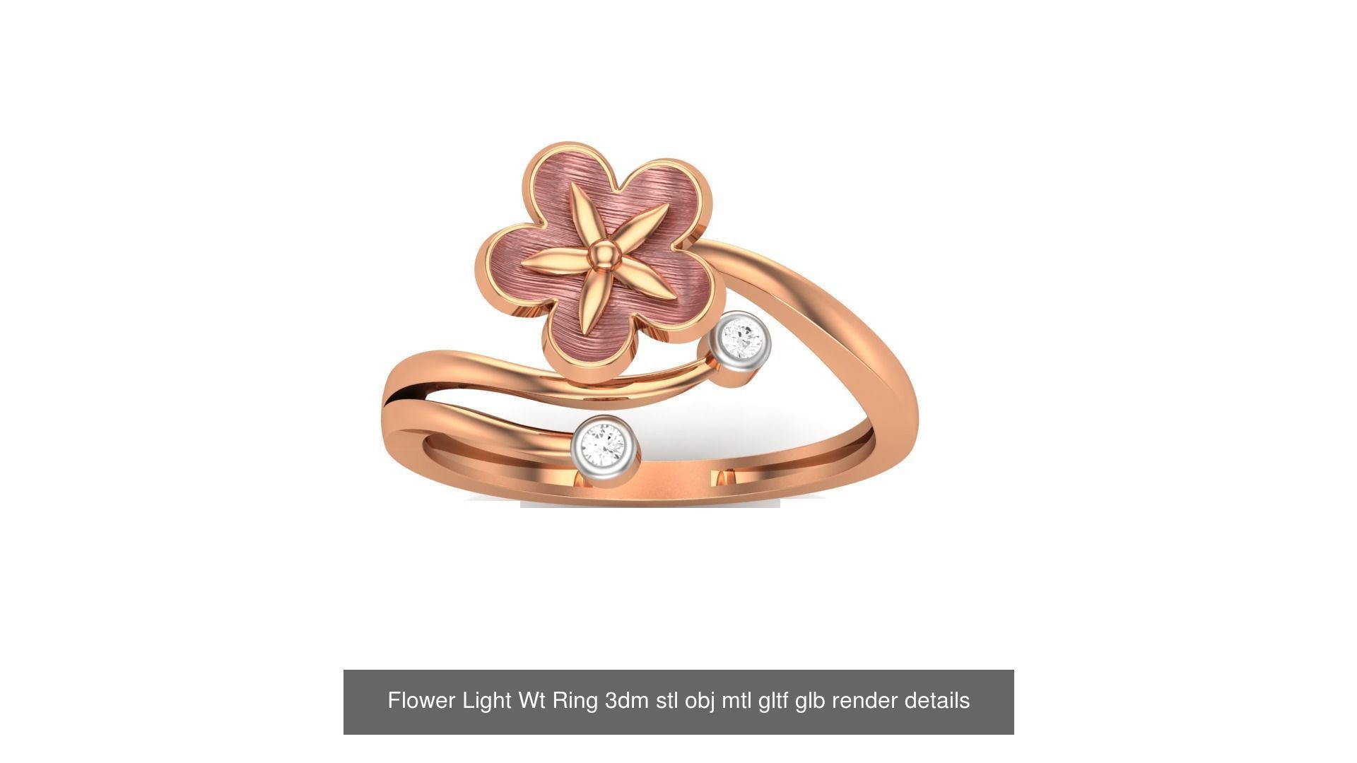 13 Flowers Light Wt Ring 3dm stl obj mtl gltf glb render 3D Model Collection_2
