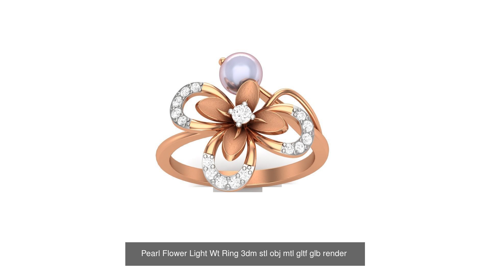 13 Flowers Light Wt Ring 3dm stl obj mtl gltf glb render 3D Model Collection_13