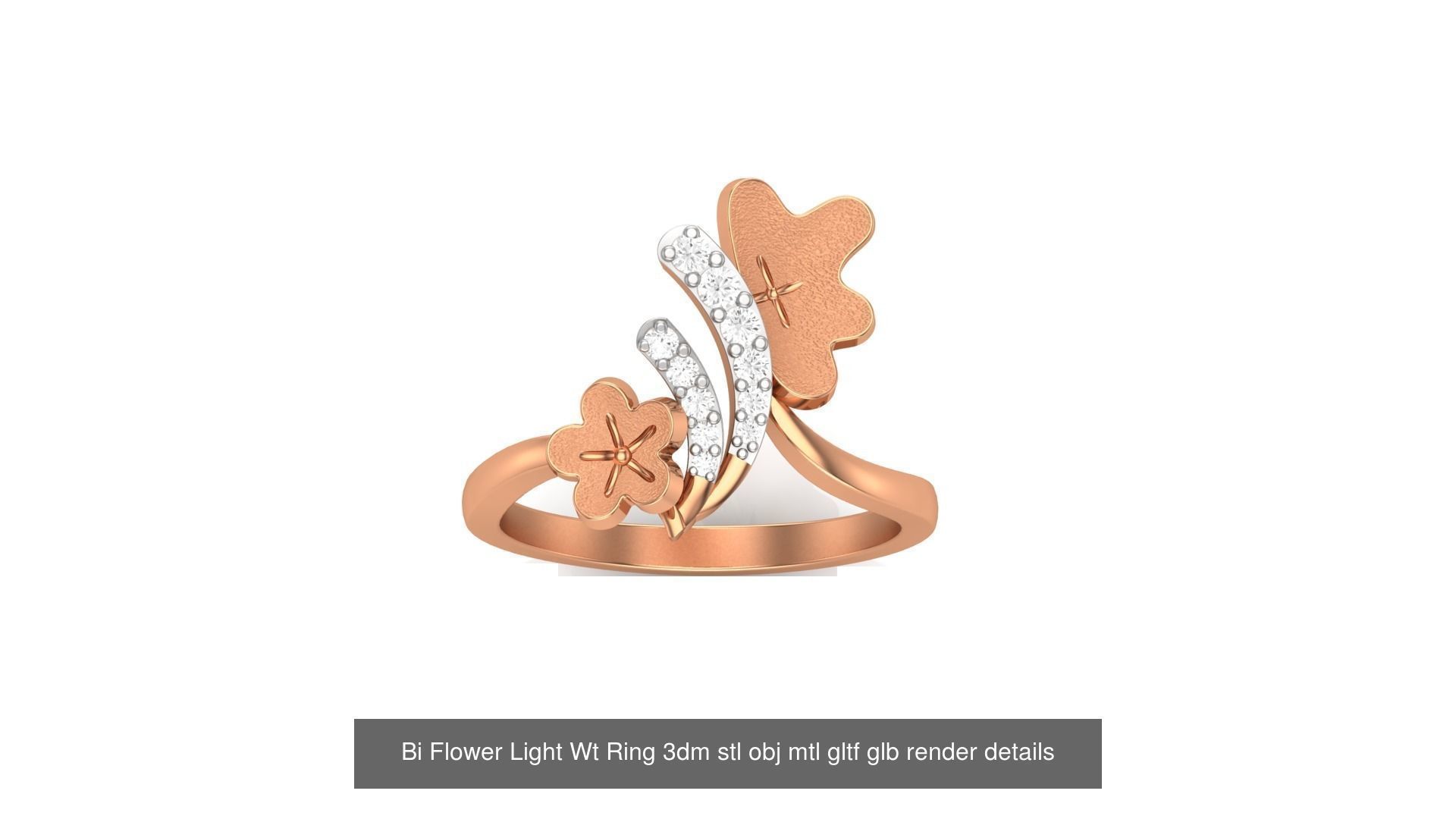 13 Flowers Light Wt Ring 3dm stl obj mtl gltf glb render 3D Model Collection_9