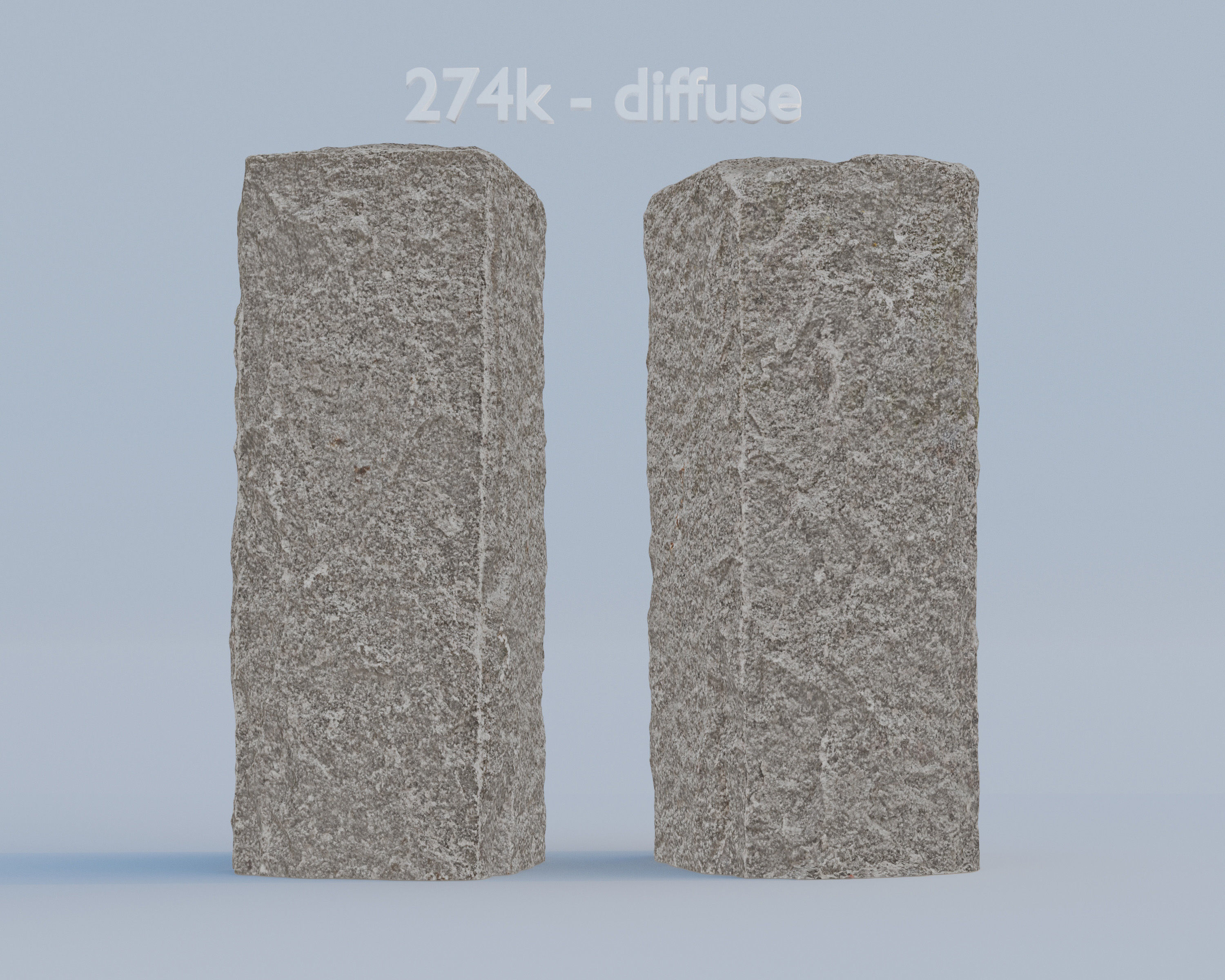 Granite Stone Bollard Photoscan 3D model_6