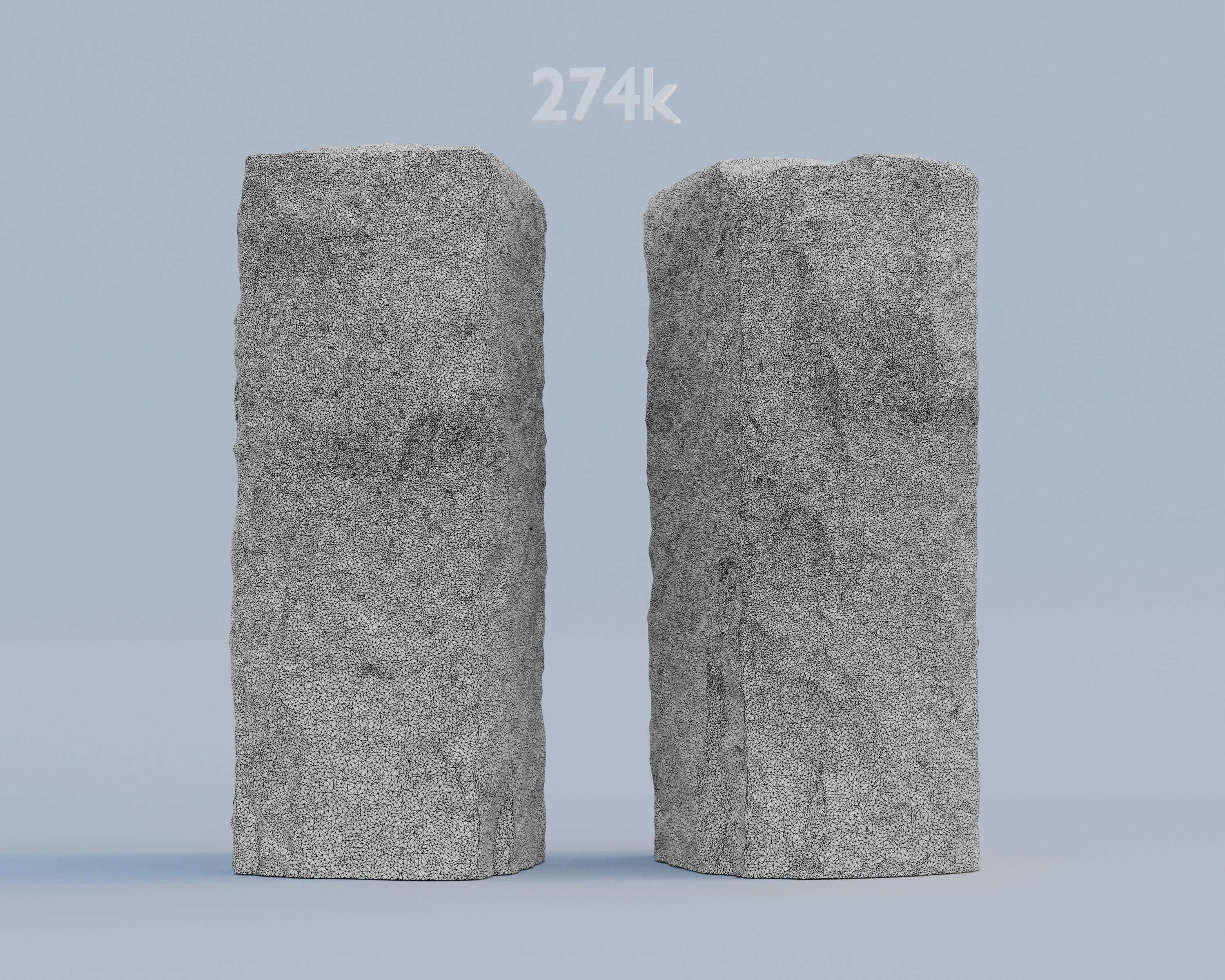 Granite Stone Bollard Photoscan 3D model_4