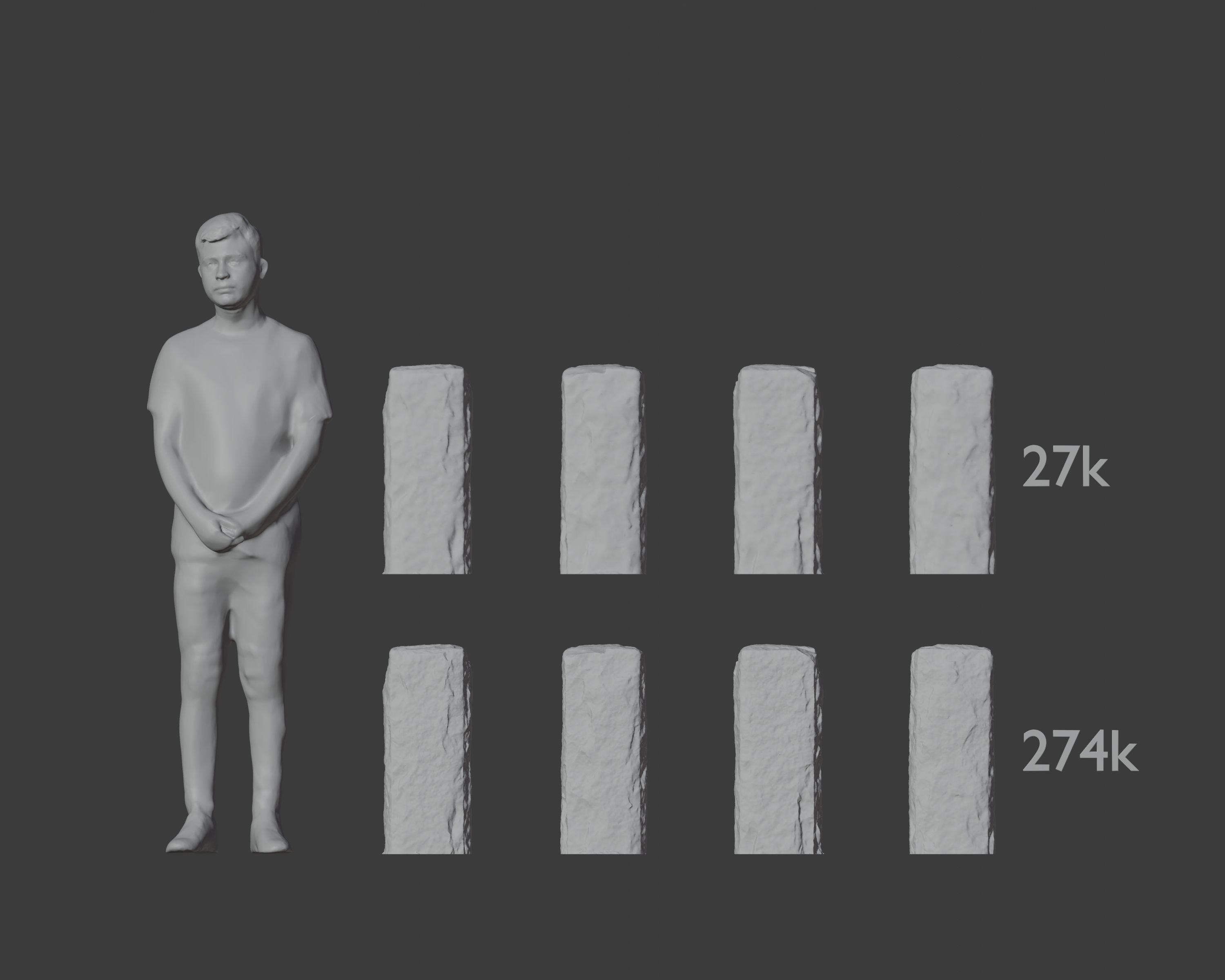 Granite Stone Bollard Photoscan 3D model_9