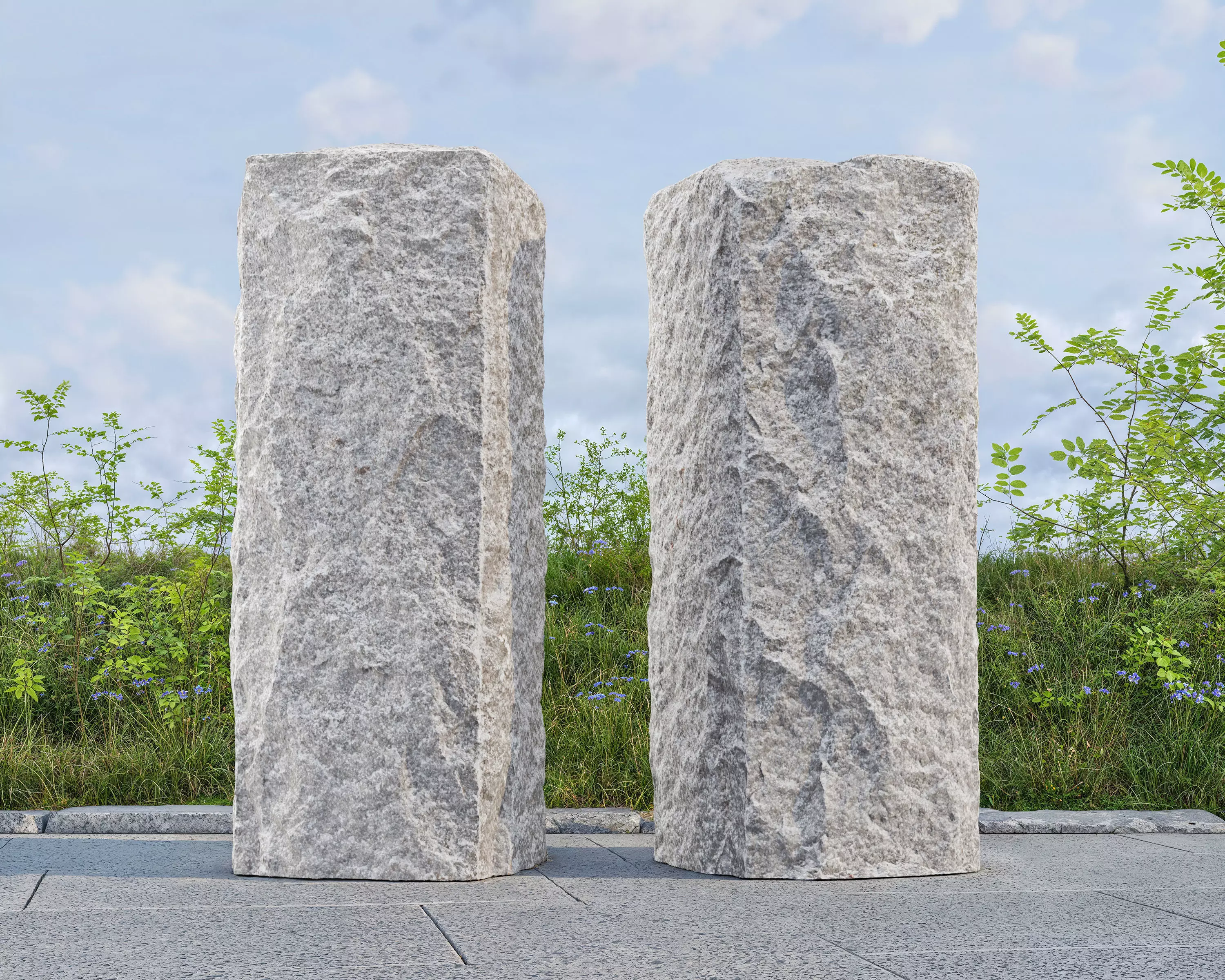 Granite Stone Bollard Photoscan 3D model_0