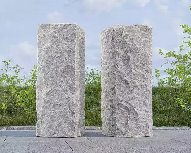 Granite Stone Bollard Photoscan 3D model