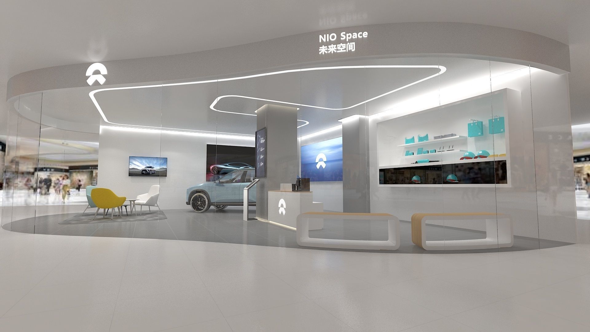 NIO Auto Mall Exhibition Hall 3D model_1